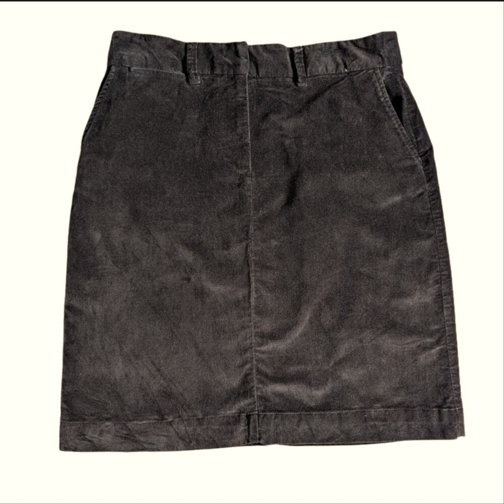 Vintage L.L. Bean Crushed Velvet Velour Classic Brown A Line Fall Pencil Skirt